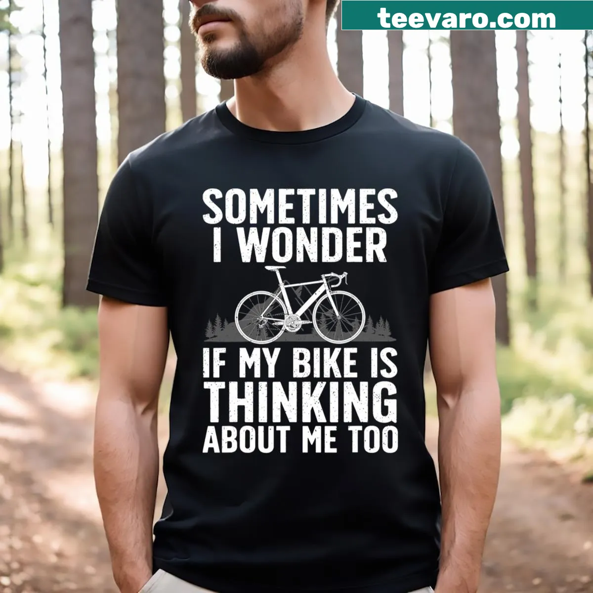 Funny cycling illustration featuring a cartoon cyclist — on a men's t-shirt