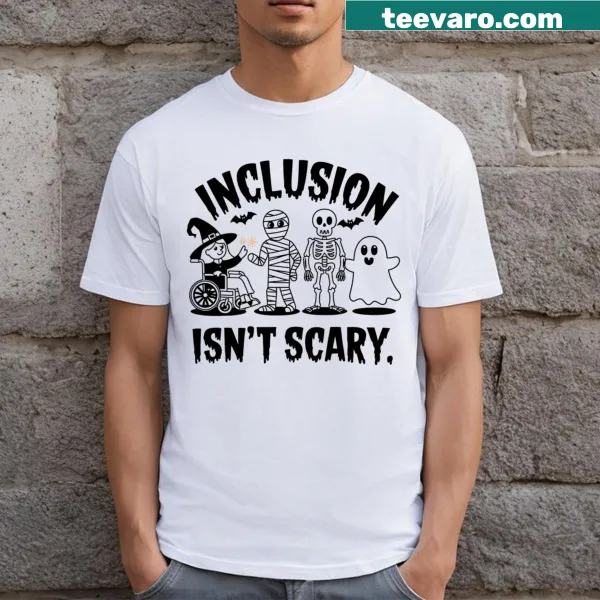 Inclusion isn't scary graphic on a Halloween T-shirt for teachers
