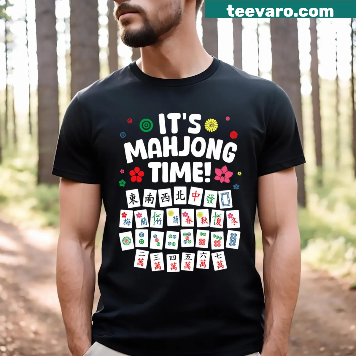 Funny Mahjong graphic on a T-shirt for men — on a men's t-shirt