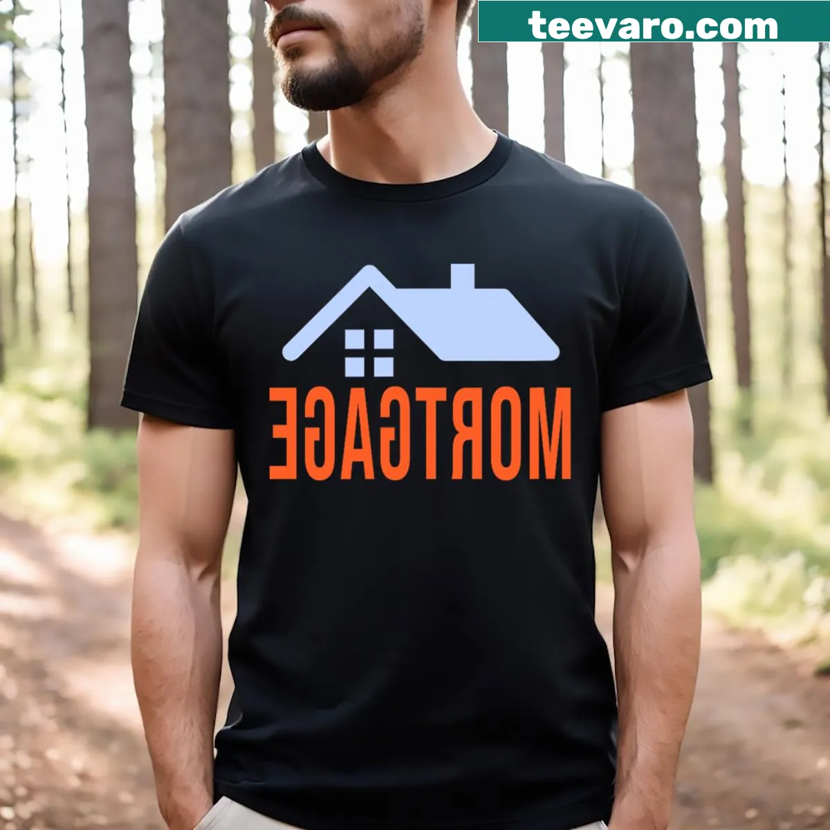Funny typography design for reverse mortgage loan officers — on a men's t-shirt