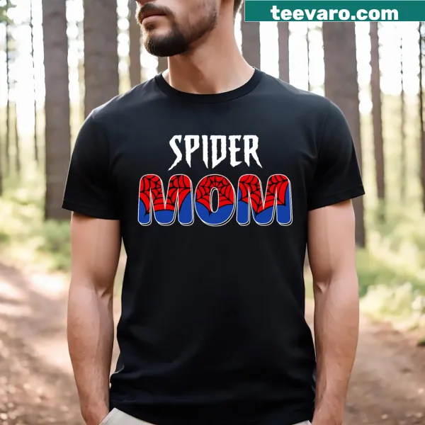 Funny spider-themed T-shirt for moms with quirky text