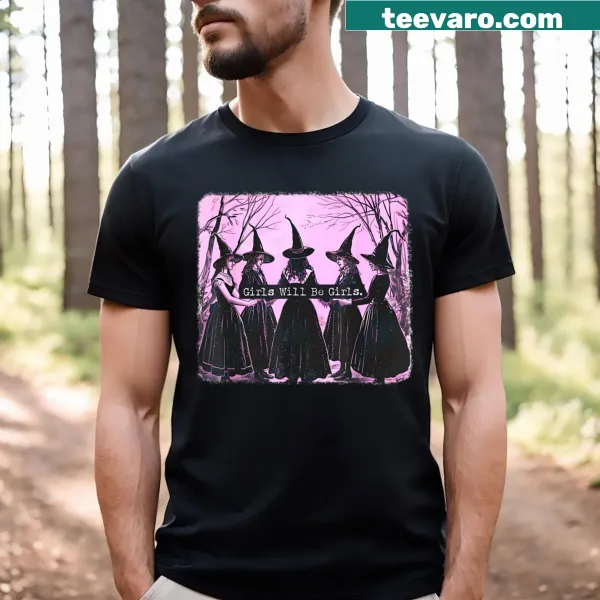 Crop t-shirt with illustrations of witches and faeries