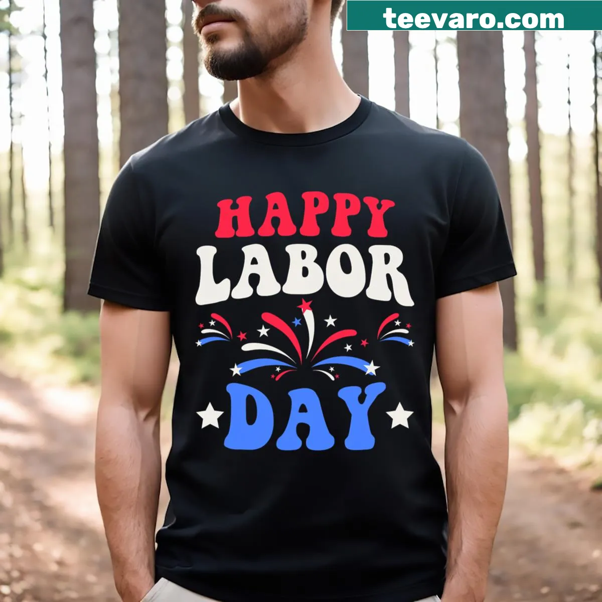 Labor Day graphic t-shirt for men and kids — on a men's t-shirt