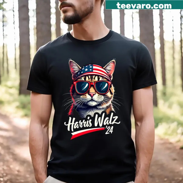 Humorous patriotic shirt with a cool cat theme for the election