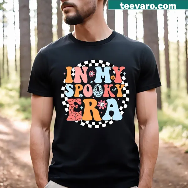 Vintage ghost graphic on family-themed spooky shirt
