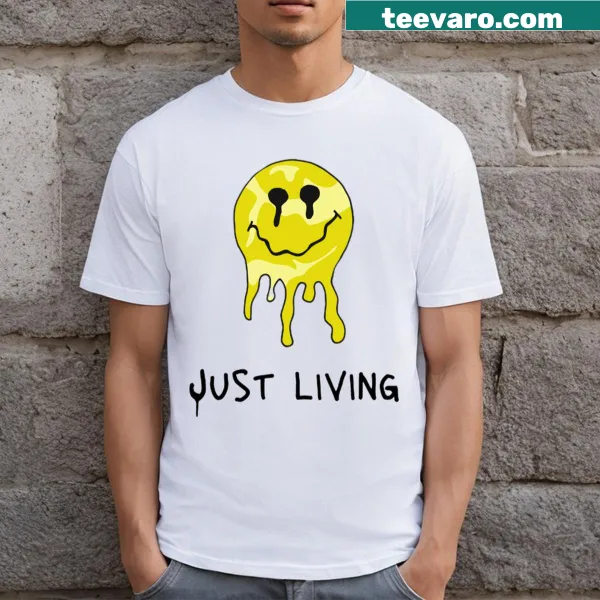 Minimalist T-shirt with 'Just Living' text