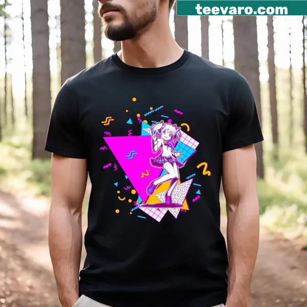 Retro t-shirt inspired by Madoka Magica anime.