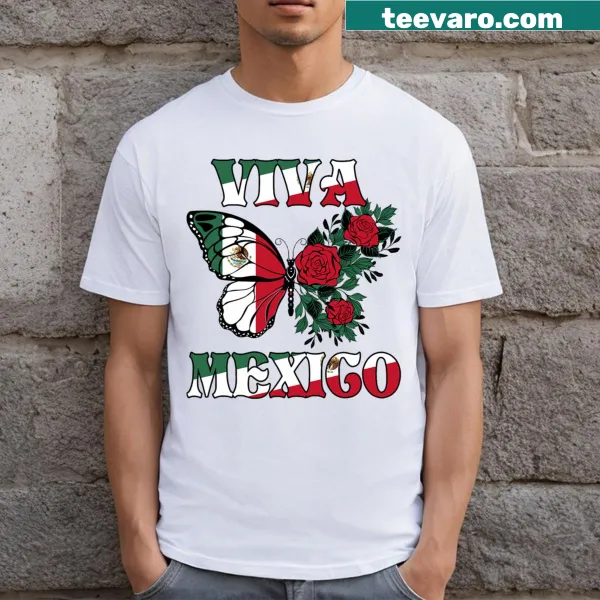 Kid's t-shirt with butterfly design celebrating Mexican Independence Day