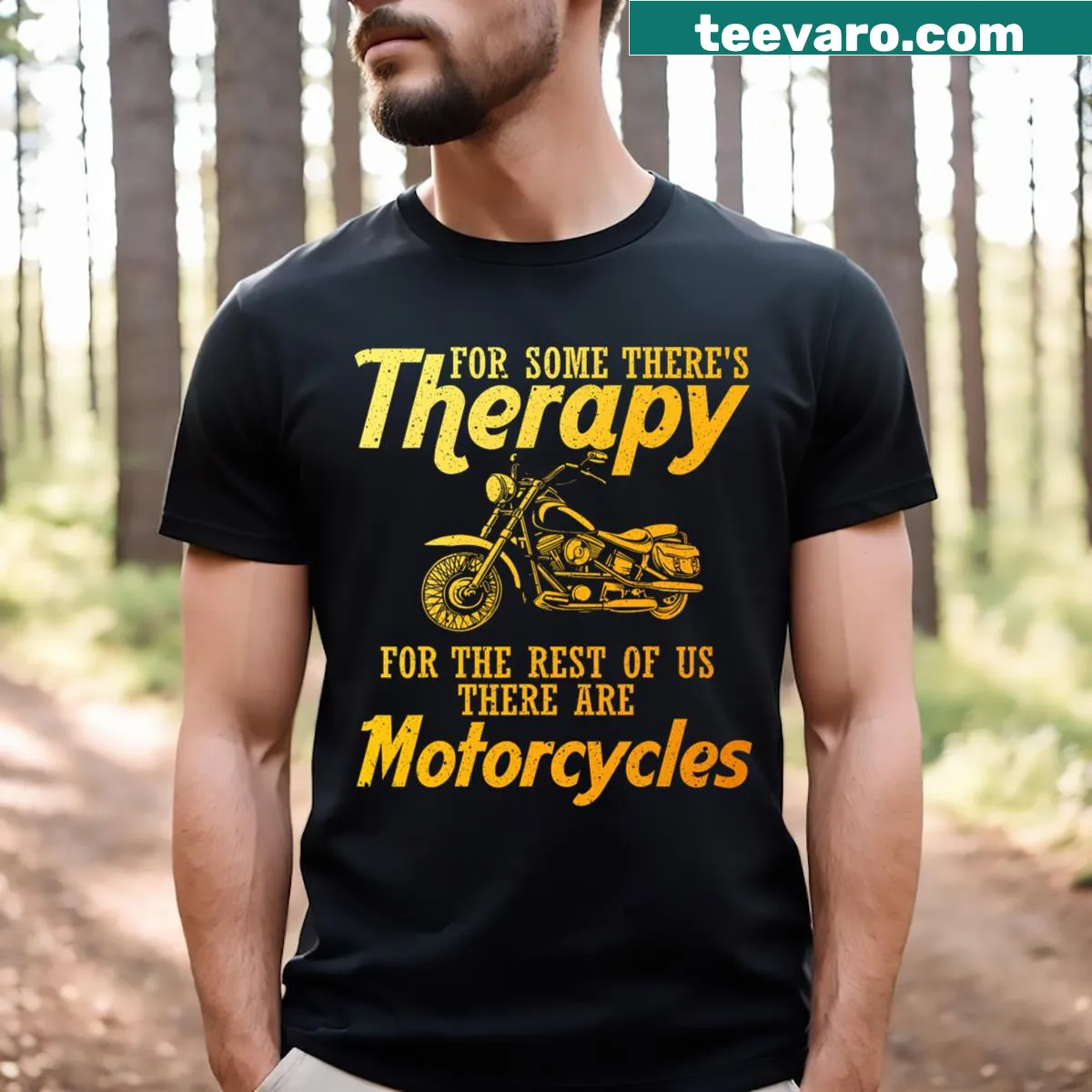 Men's t-shirt featuring a motorcycle design for riders — on a men's t-shirt