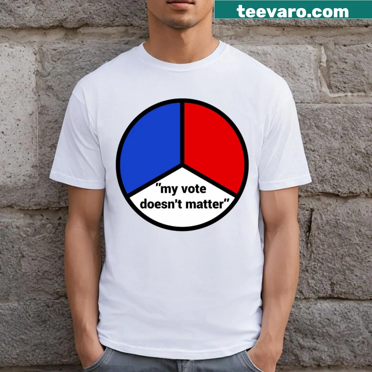 T-shirt with the phrase My Vote Doesn't Matter in bold typography — on a men's t-shirt