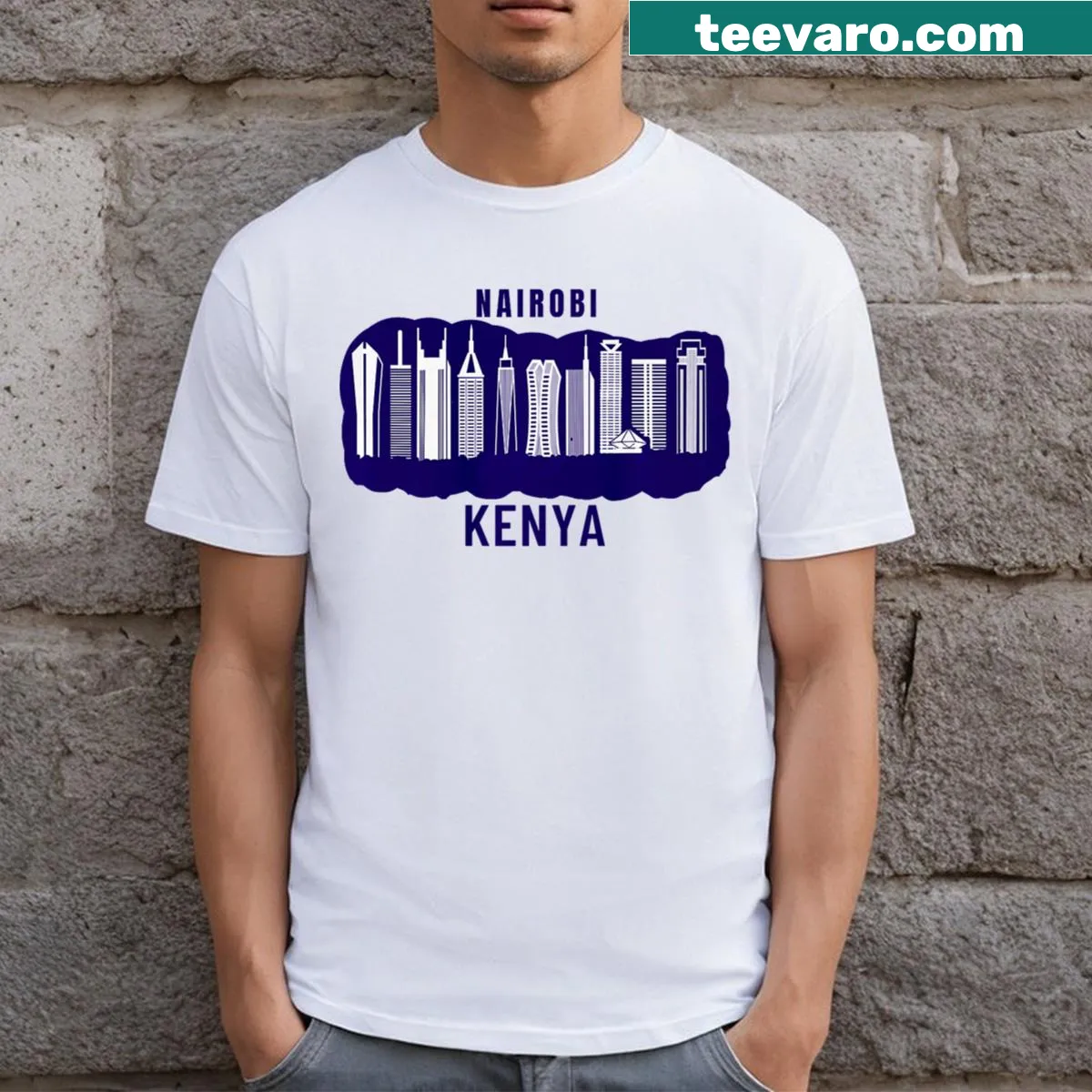 Illustrative Nairobi City T-shirt showcasing its culture — on a men's t-shirt