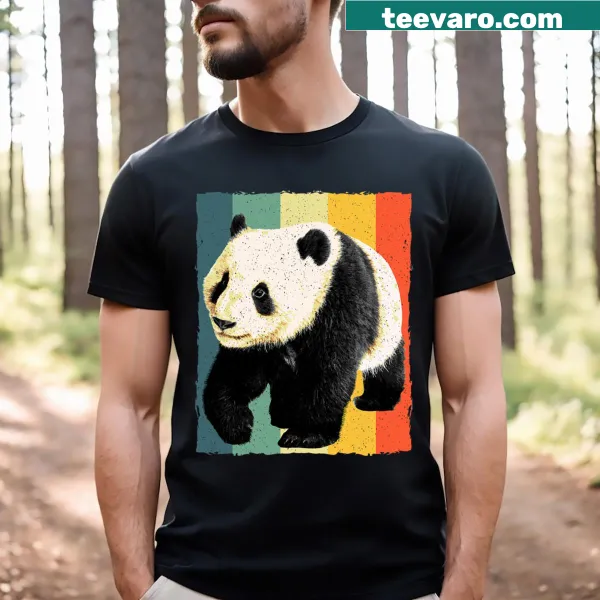 T-shirt featuring an illustration of a giant panda