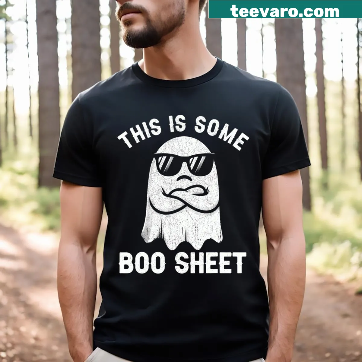 Funny Halloween T-shirt with humorous slogan for men — on a men's t-shirt