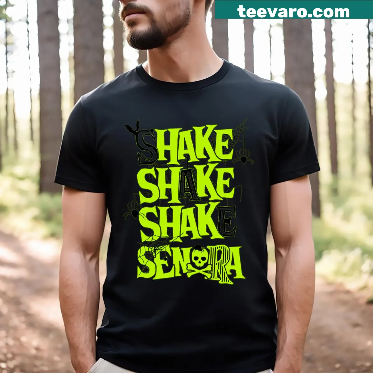 Playful t-shirt with 'Shake Shake Shake' slogan for active wear — on a men's t-shirt