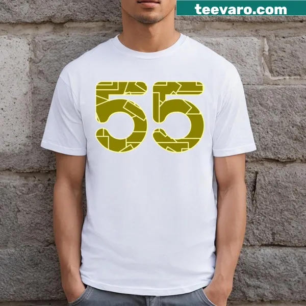 Minimalist design featuring the number 55 on a T-shirt