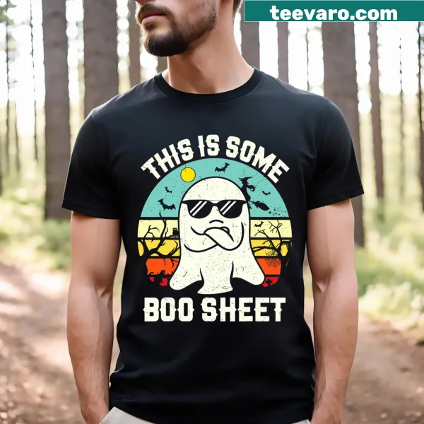Retro Halloween t-shirt with humorous ghost and text