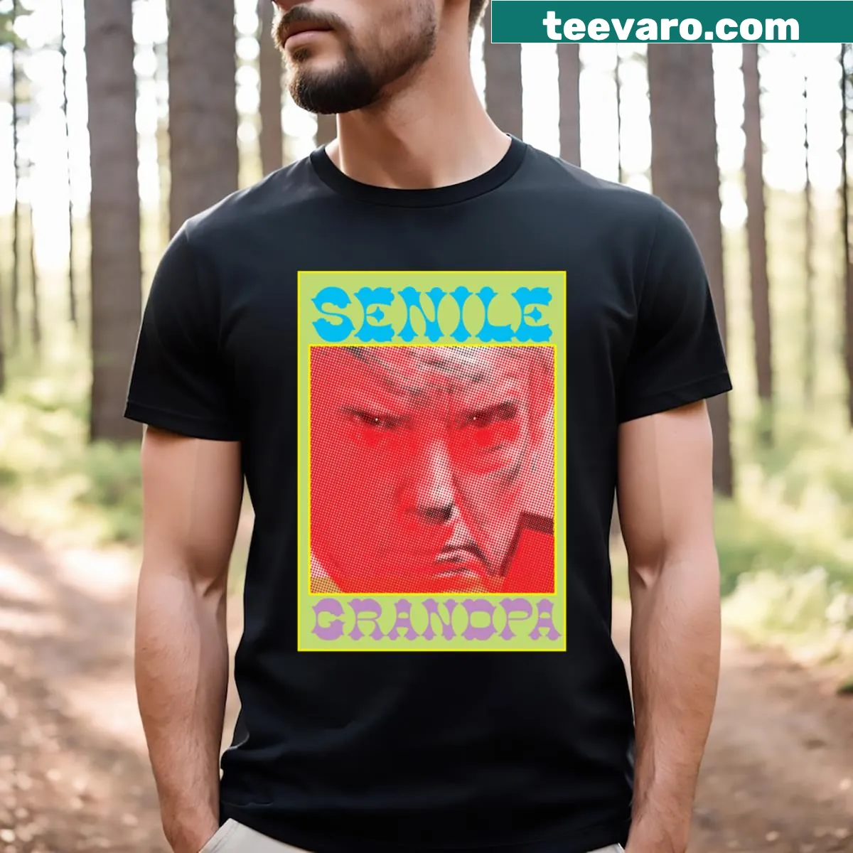 Humorous text shirt about politics — on a men's t-shirt