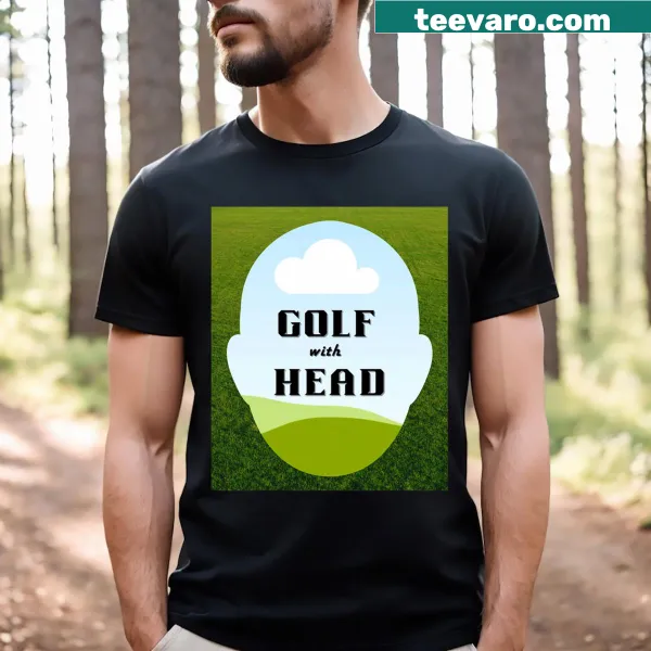 Cartoon golf graphic on a humorous T-shirt