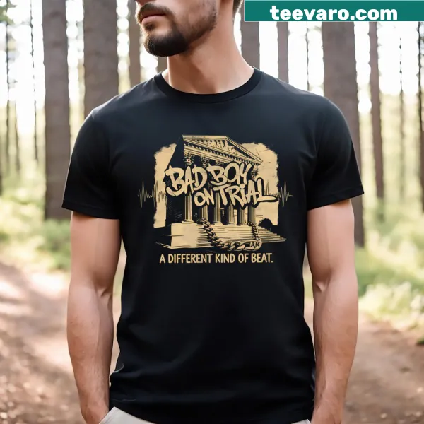 Vintage-style streetwear T-shirt with Bad Boy Rap Trial graphic