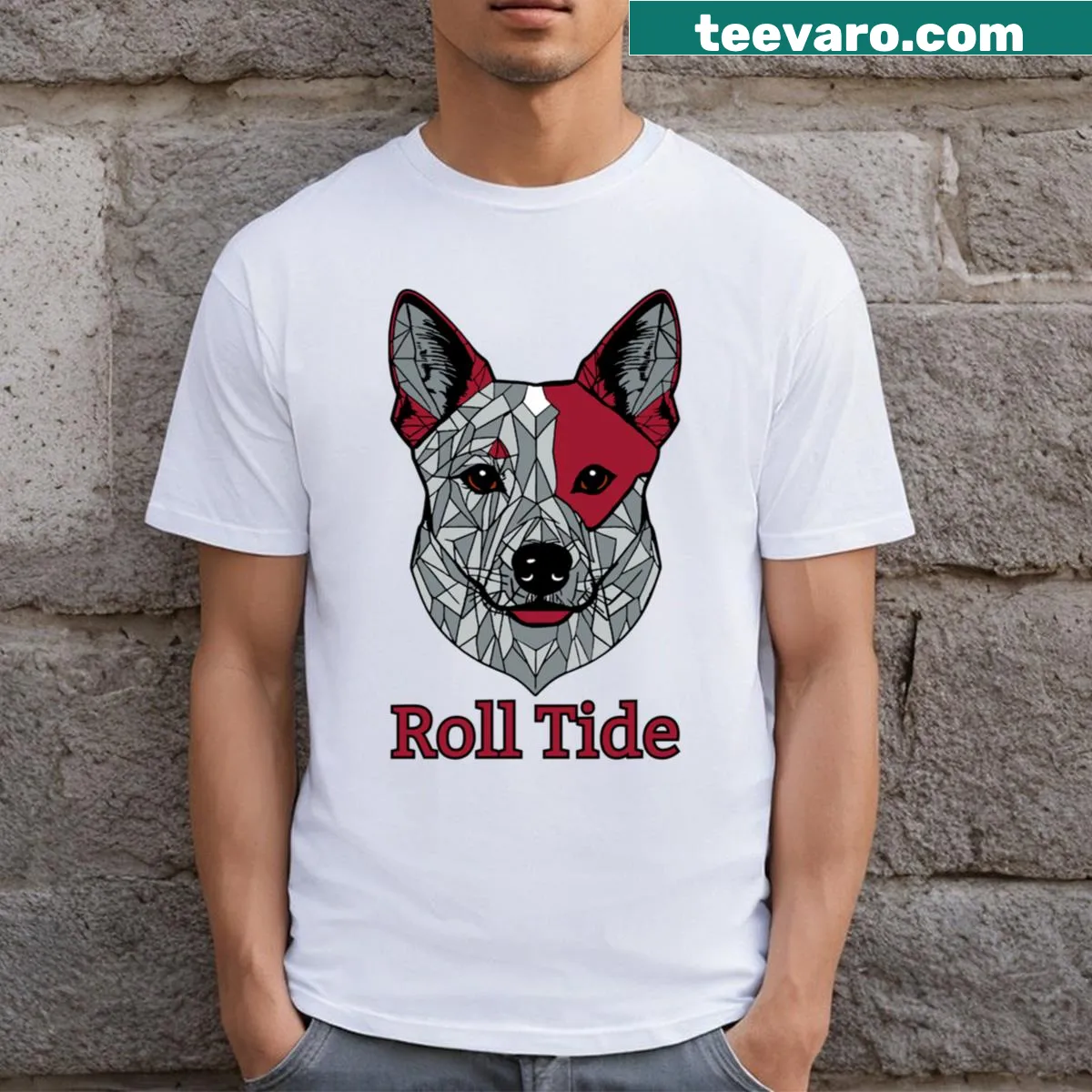 Illustration of an Alabama Cattle Dog on a T-shirt — on a men's t-shirt