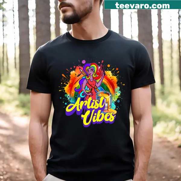 Minimalist typography T-shirt expressing 'Artist Vibes'