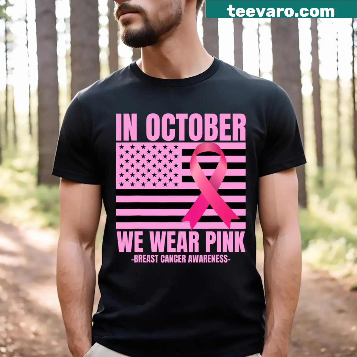 T-shirt designed for breast cancer awareness with a powerful message — on a men's t-shirt