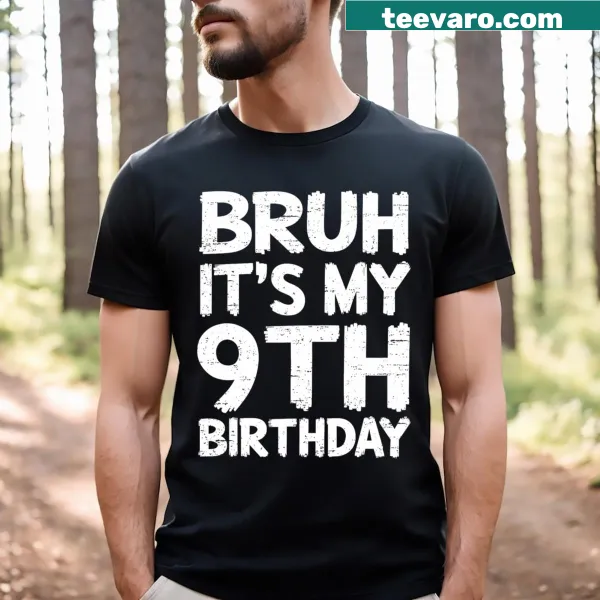 Birthday shirt for 9-year-old with humorous text