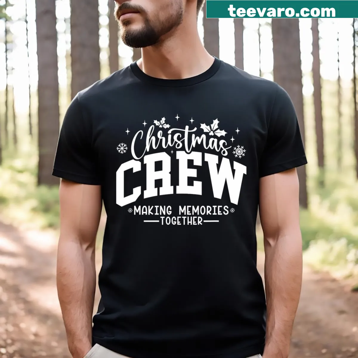 Festive T-shirt for family reunions with Christmas theme — on a men's t-shirt