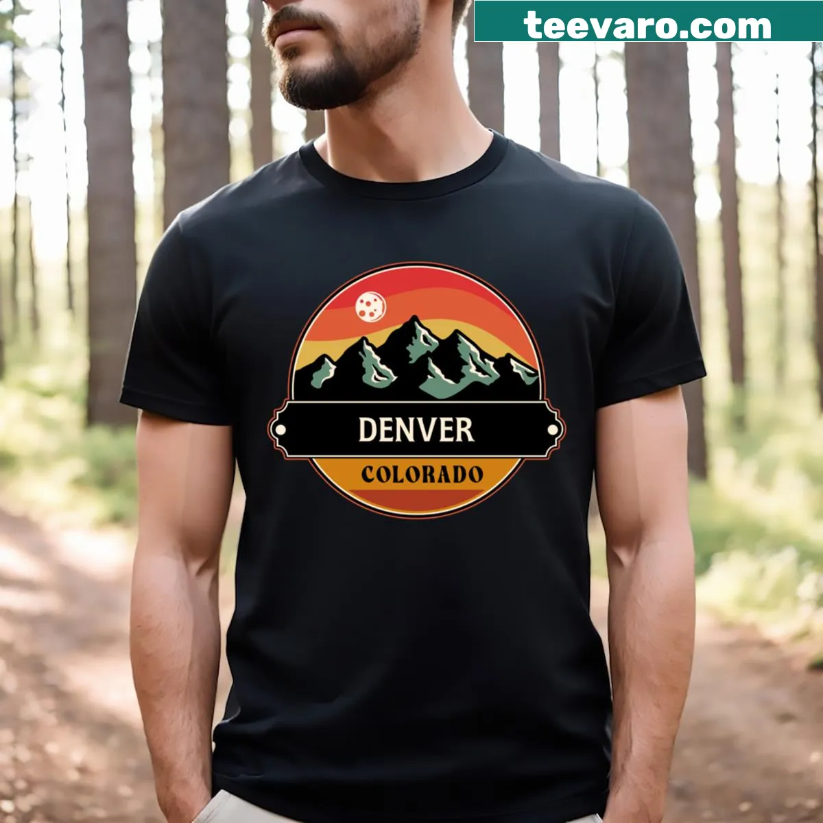 Simple Denver Colorado t-shirt with bold text — on a men's t-shirt