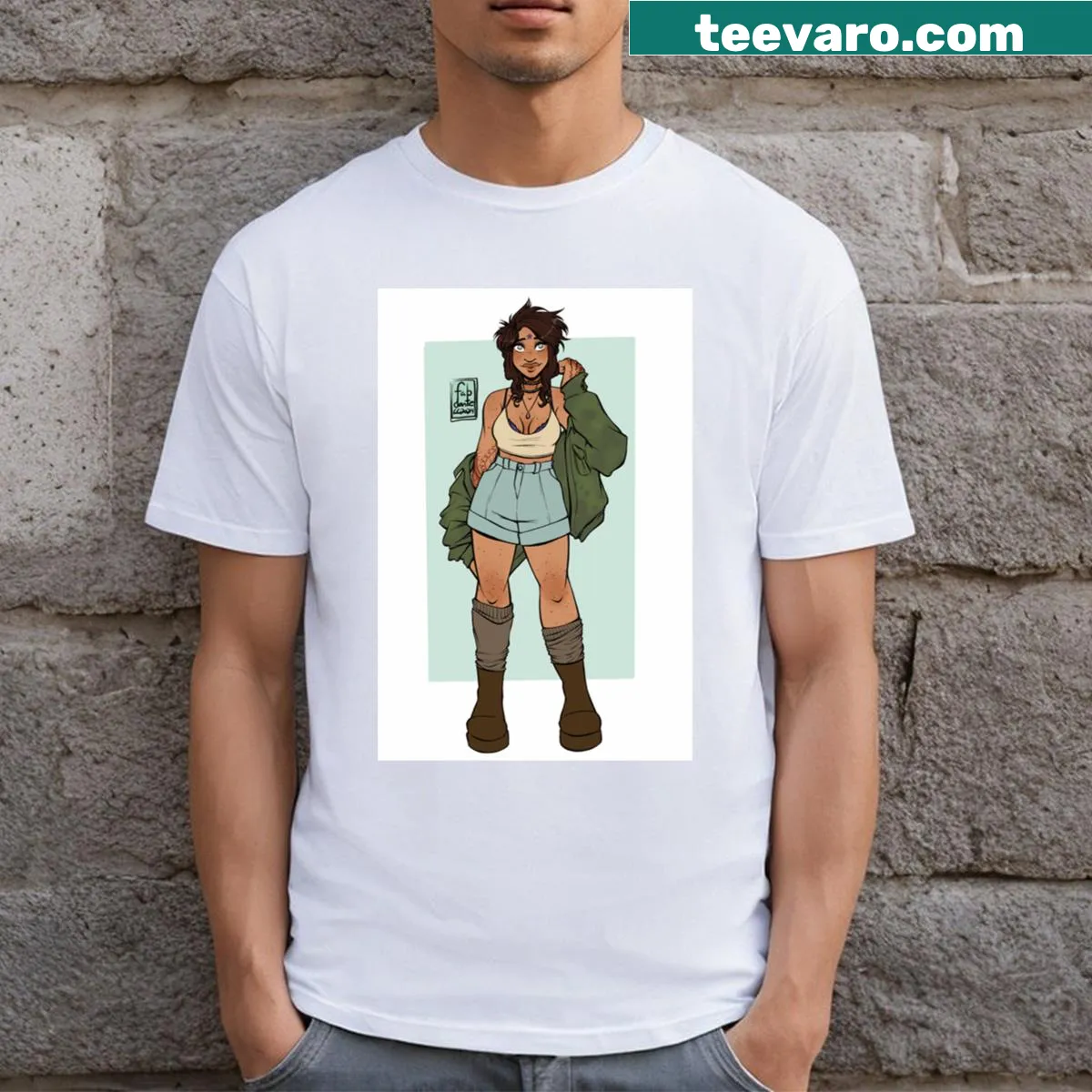 Creative T-shirt featuring whimsical graphics of doll parts — on a men's t-shirt