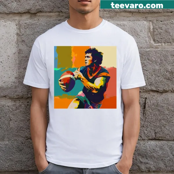 Pop art shirt featuring an energetic footballer design