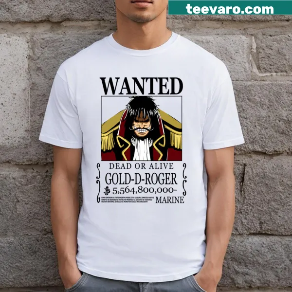 Vintage Gol D Roger bounty graphic on a t-shirt