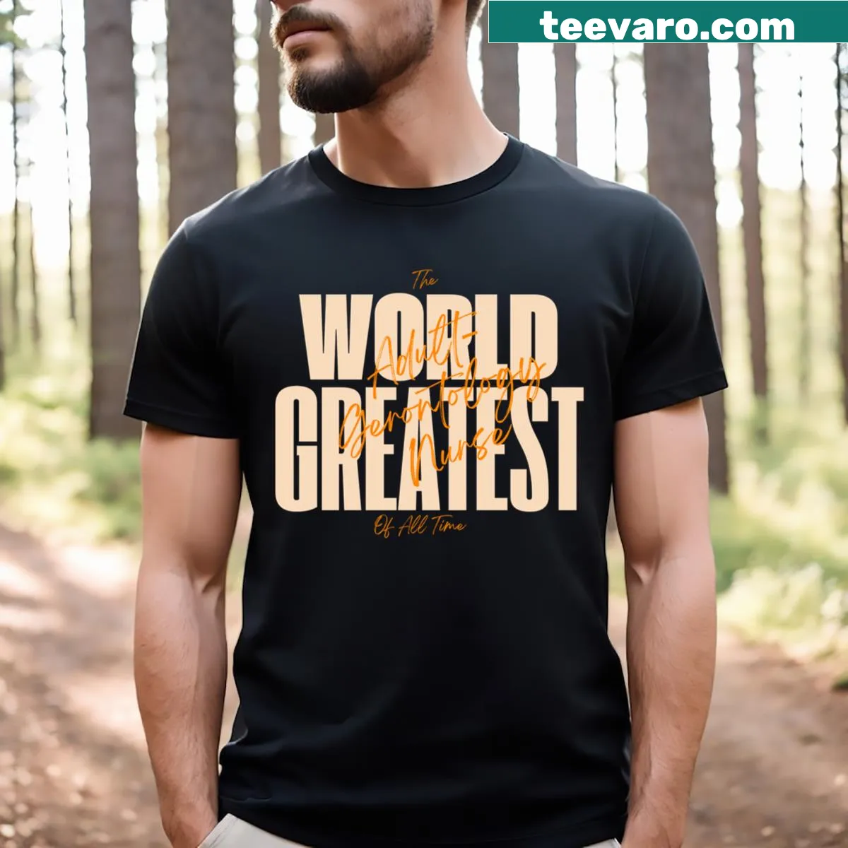 T-shirt for Adult Gerontology Nurses with 'World's Greatest' text — on a men's t-shirt