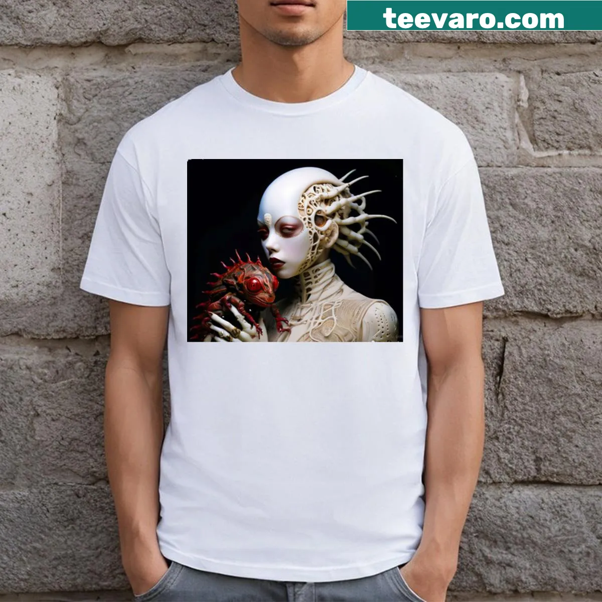 Long T-shirt with the bold phrase 'Image 1 J North' in clean typography. — on a men's t-shirt