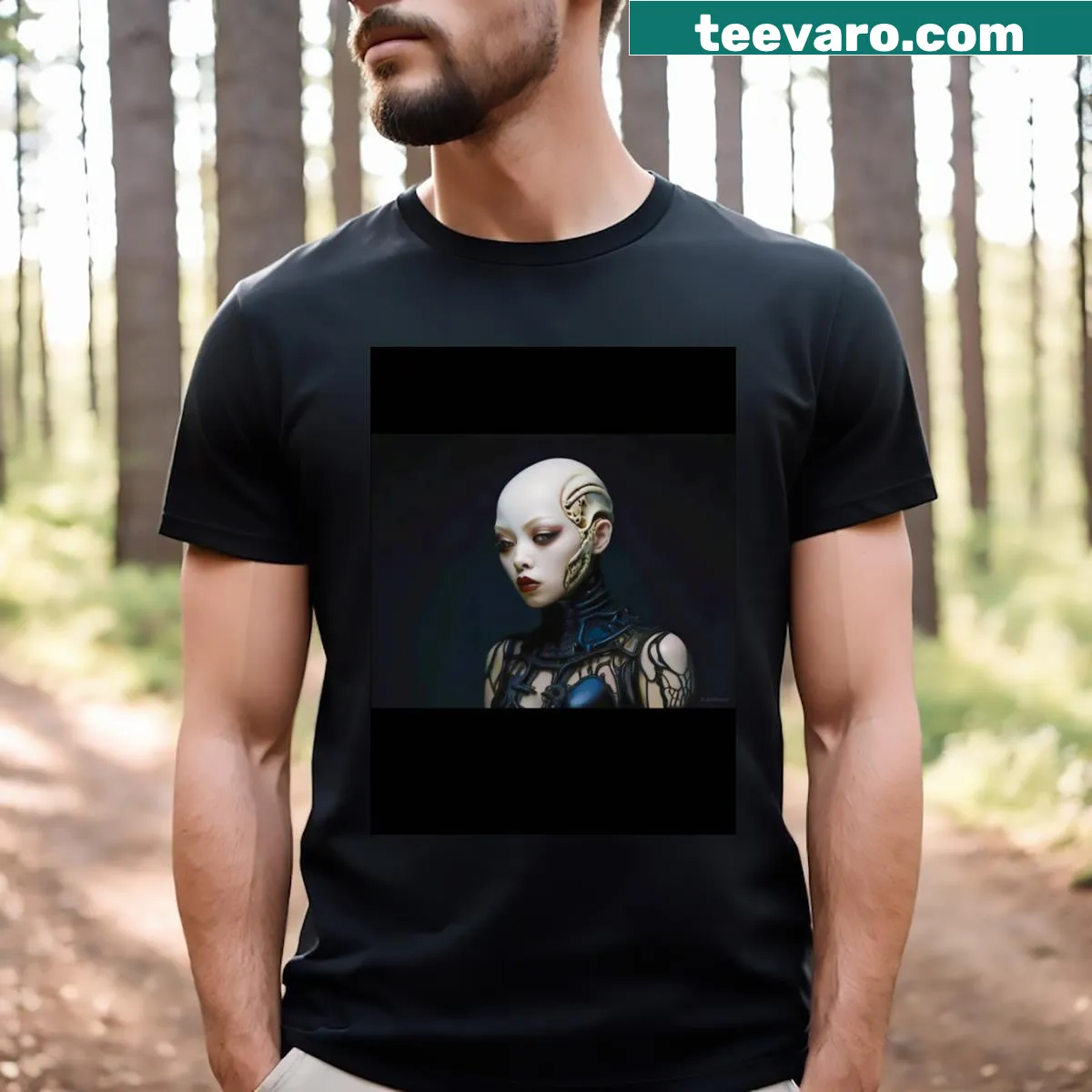 Bold graphic design T-shirt with simple aesthetics — on a men's t-shirt