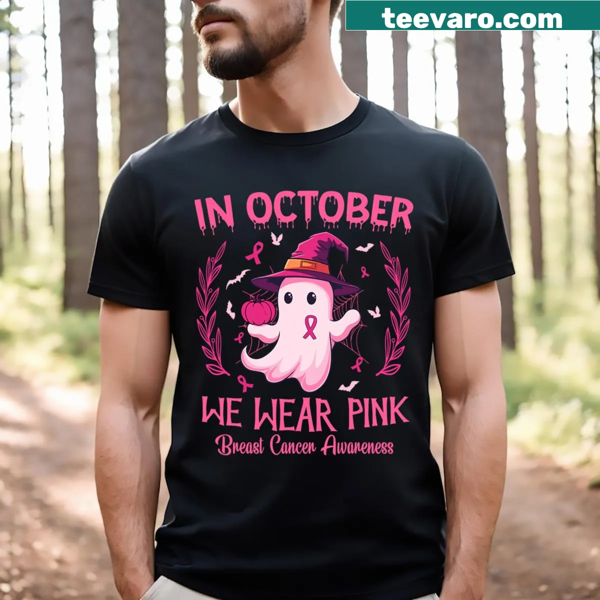 Breast cancer awareness T-shirt with meaningful graphic — on a men's t-shirt
