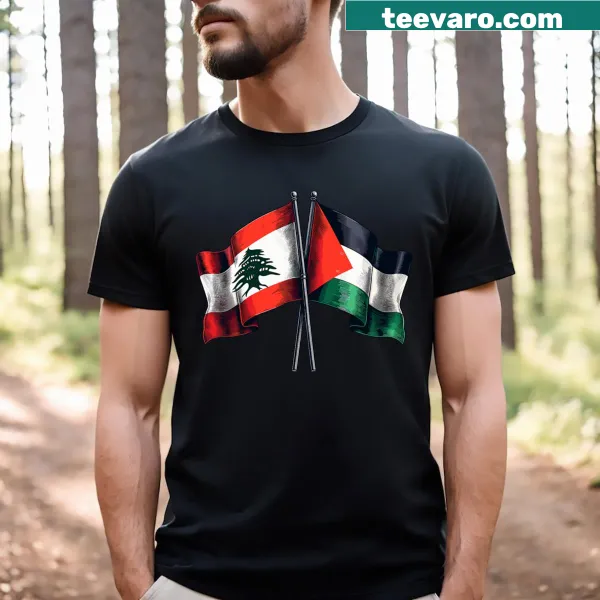Lebanon Palestine T-shirt featuring a bold graphic design