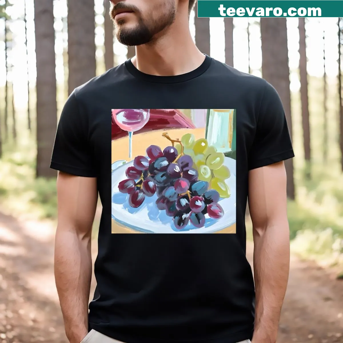 Funny New Year's design featuring grapes on a t-shirt — on a men's t-shirt