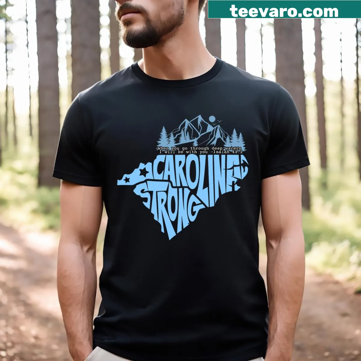 North Carolina unity themed t-shirt — on a men's t-shirt