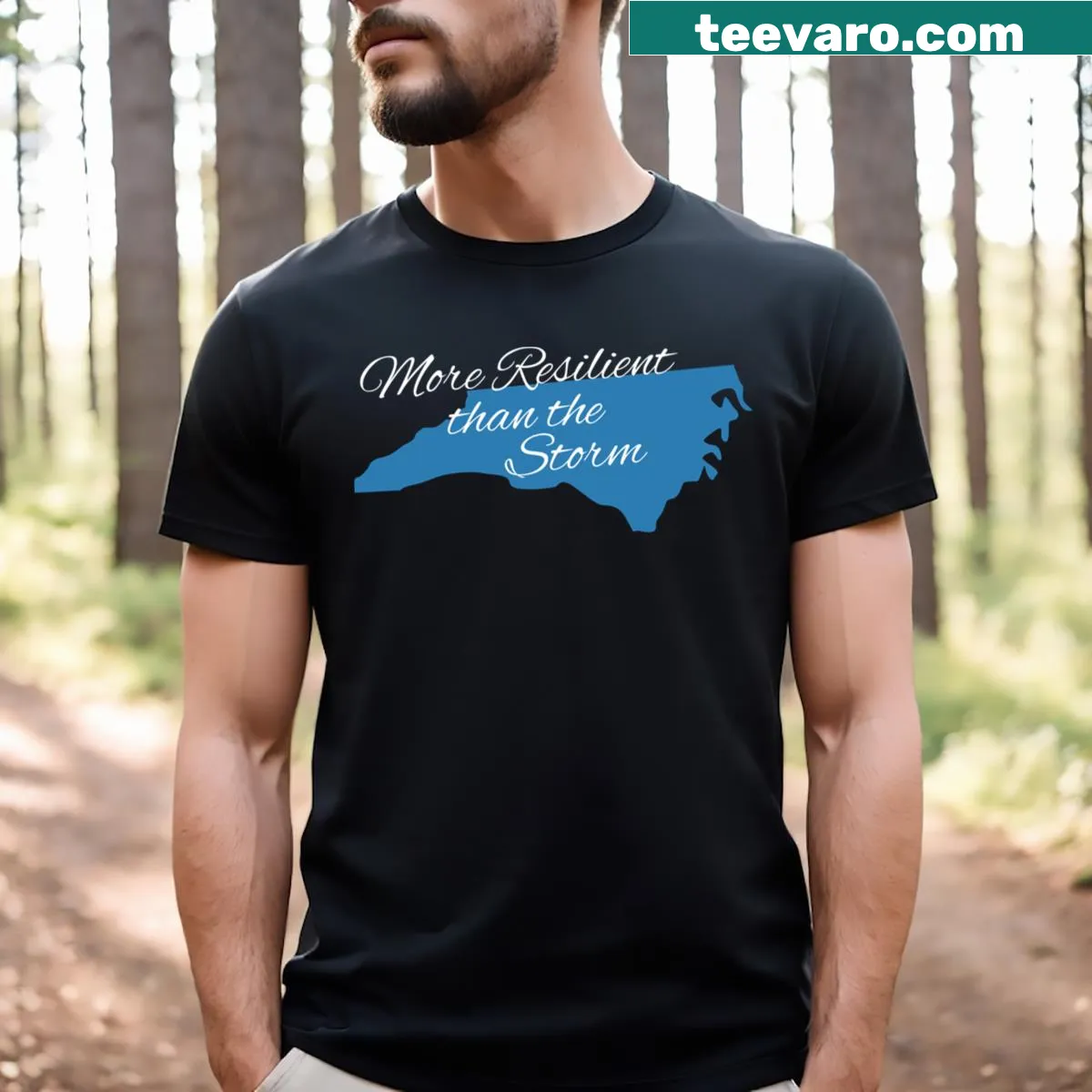 Men's North Carolina Strong t-shirt with bold text design — on a men's t-shirt
