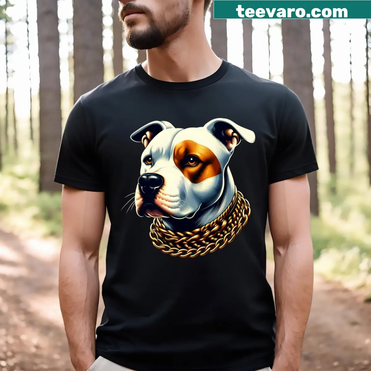 Bold T-shirt featuring a striking graphic of a pitbull — on a men's t-shirt