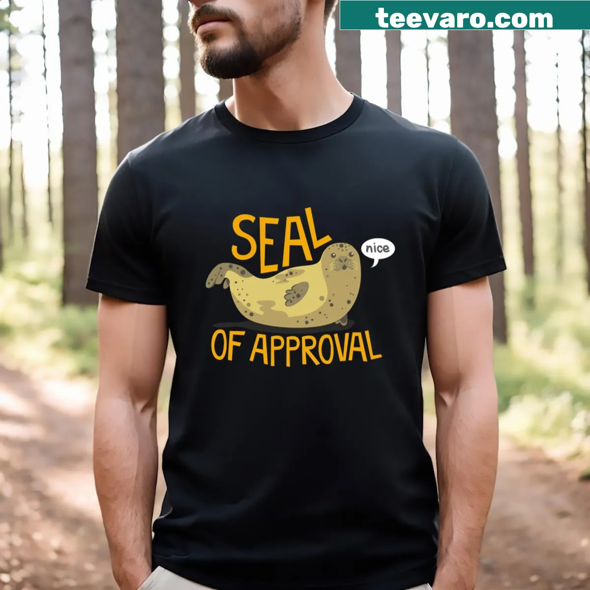 Seal Of Approval graphic on essential t-shirt — on a men's t-shirt