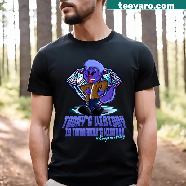 Inspirational typography t-shirt with motivational phrase about victory