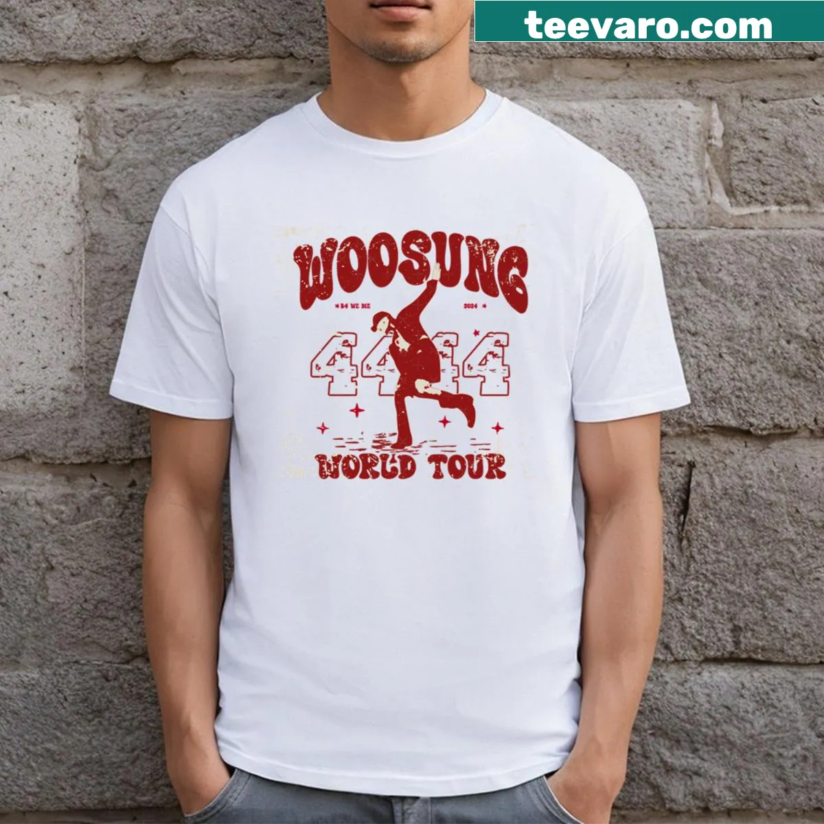 T-shirt commemorating Woosung's B4 We Die concert tour — on a men's t-shirt