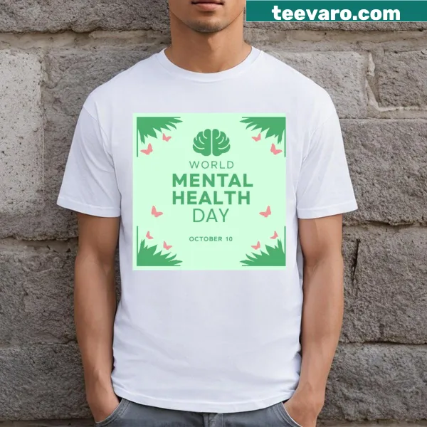 Long T-shirt with typography for World Mental Health Day