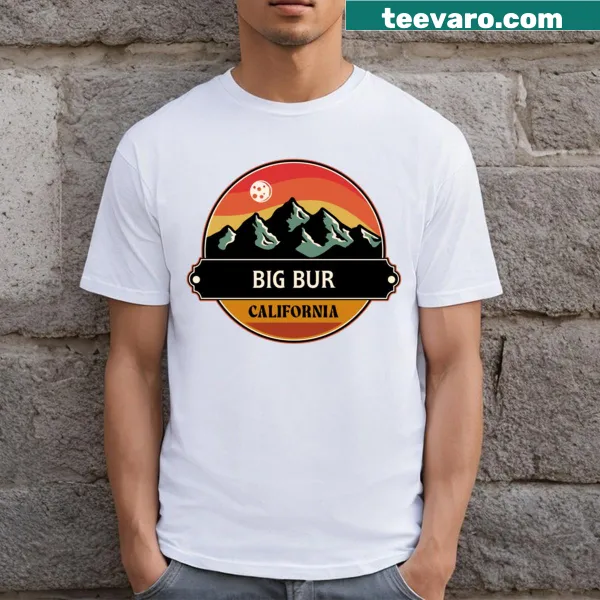 Scenic T-shirt featuring Big Sur California coastline illustration