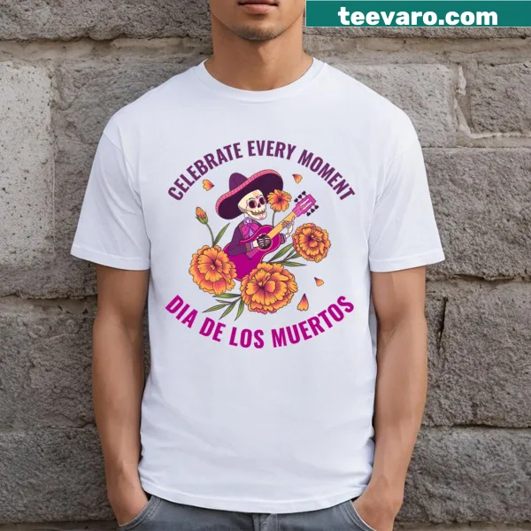 Illustrated Dia De Los Muertos design on a classic t-shirt