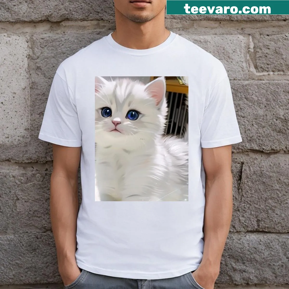 Kids T-shirt featuring a cute animal illustration — on a men's t-shirt