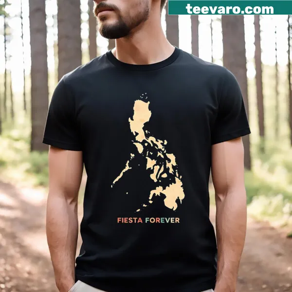 Fun Fiesta Forever themed t-shirt with festive illustrations