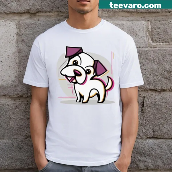 Classic T-shirt featuring a happy dog design for dog lovers
